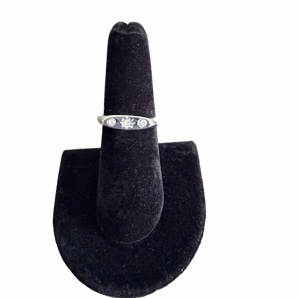 Boho silver ring band - size 6.75